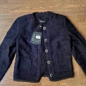 BNWT The kooples BLACK LACE TWEED JACKET